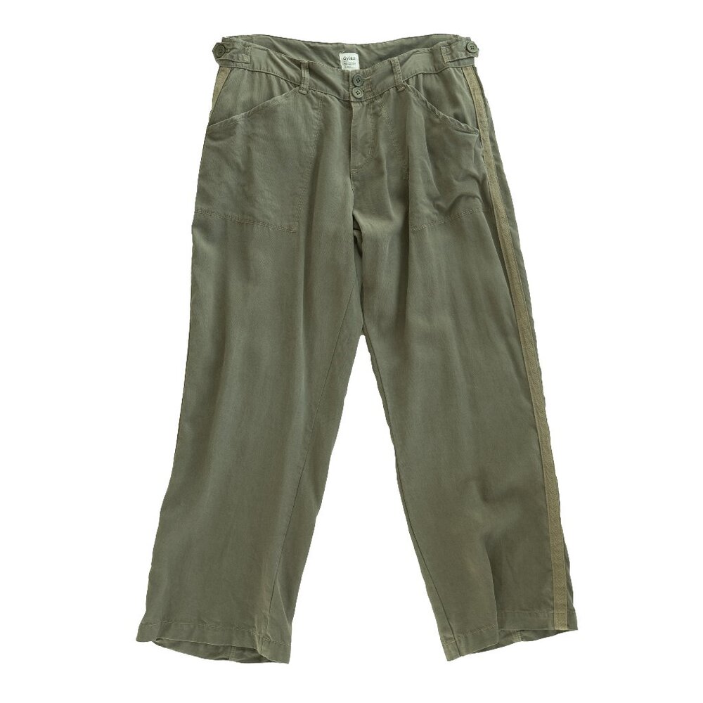 DYLAN Olive Green Pants Taper Leg High Waist Infantey Military Cropped Trouser